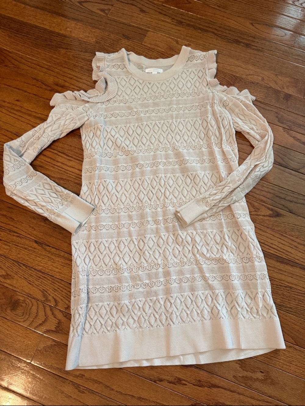 Blush Knit Cold-Shoulder Sweater Dress